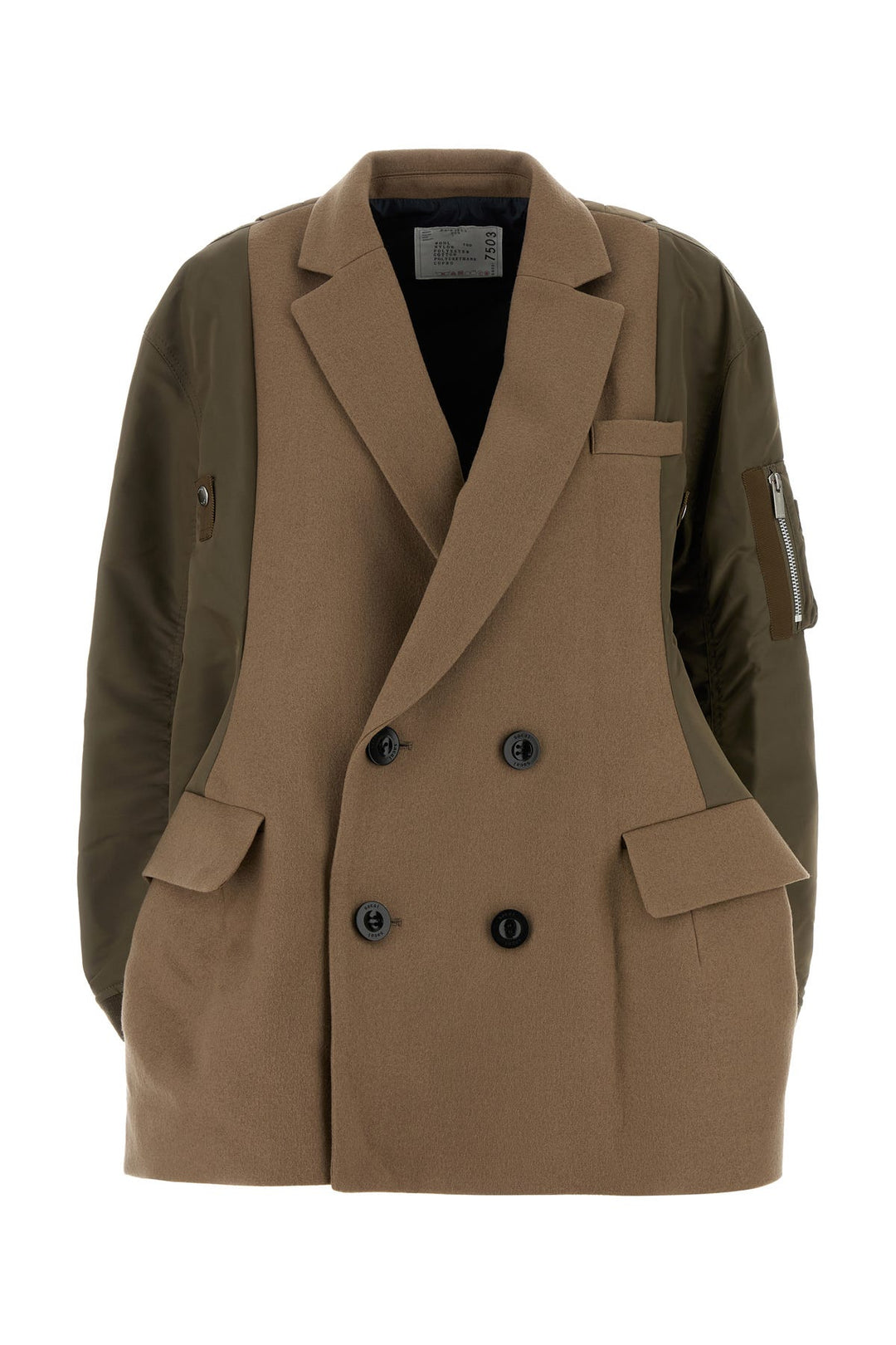 Khaki wool oversize coat