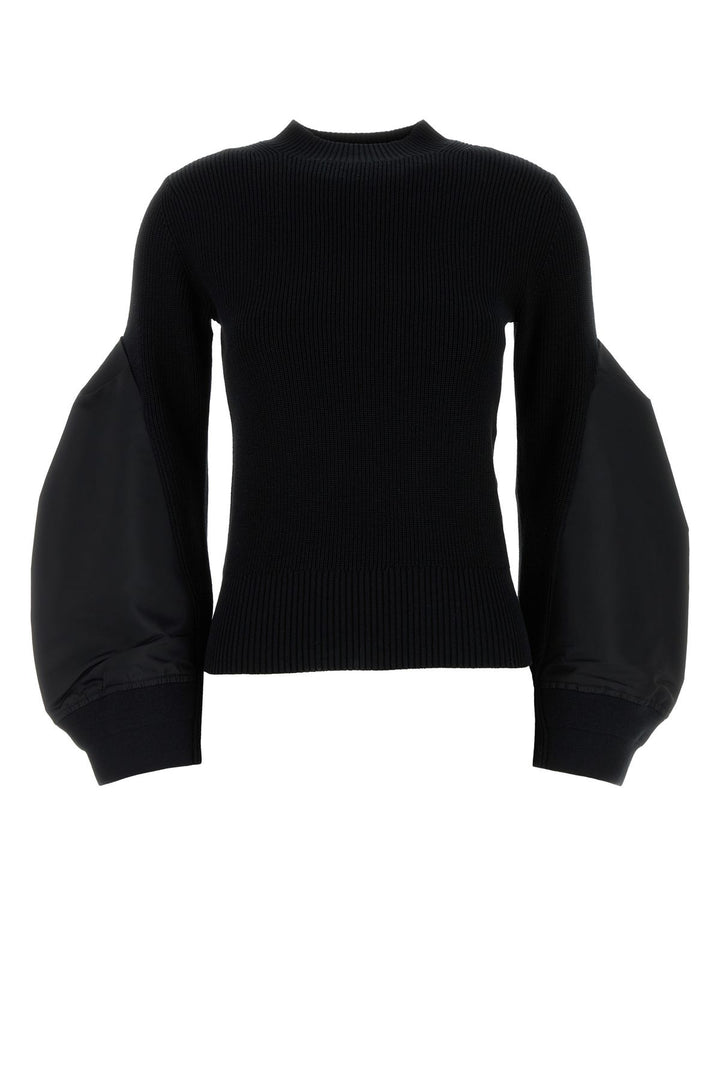 Black cotton blend sweater