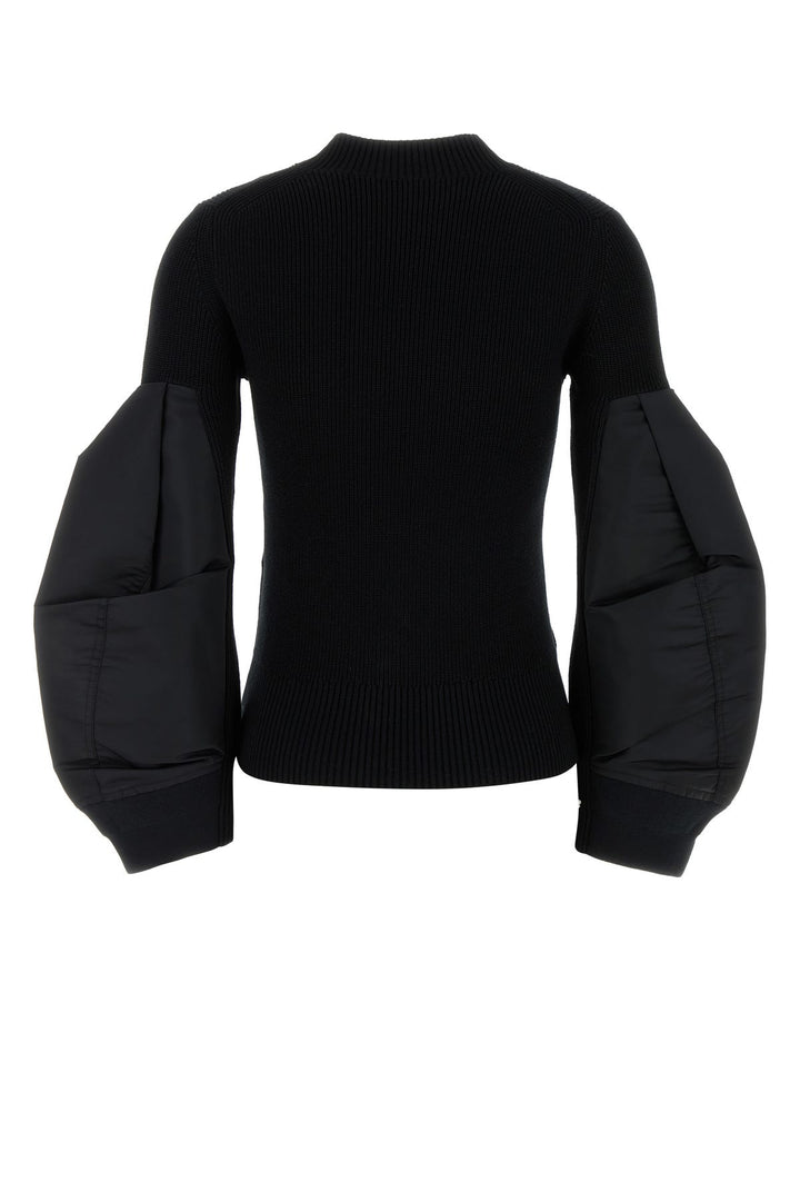 Black cotton blend sweater