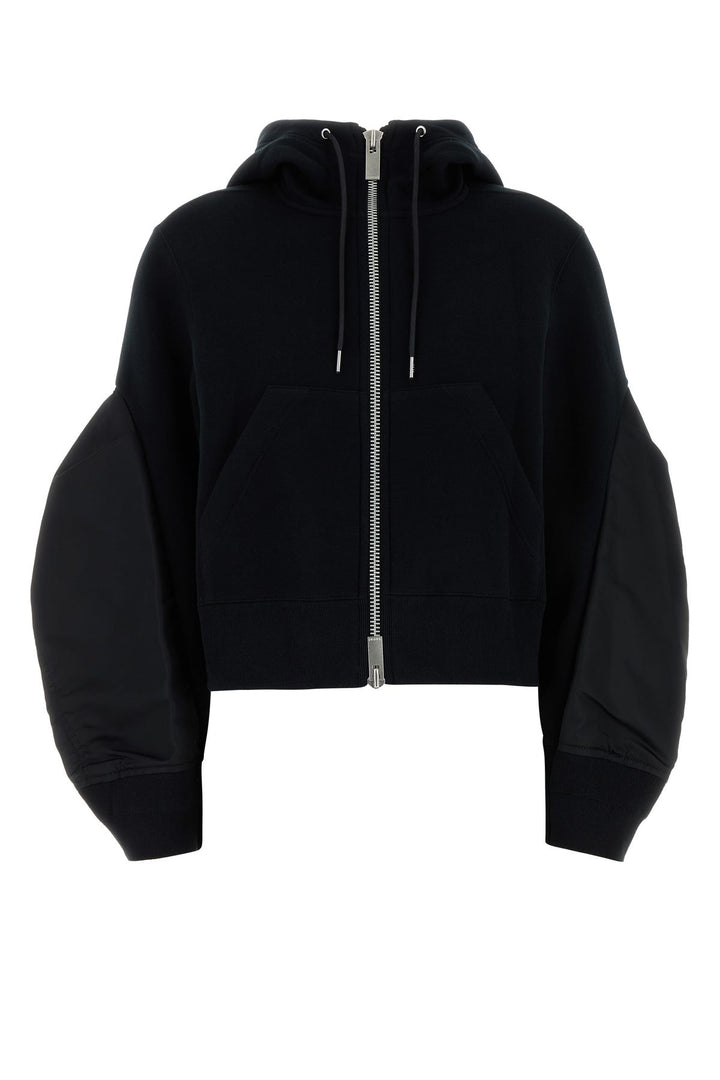 Black cotton blend sweatshirt
