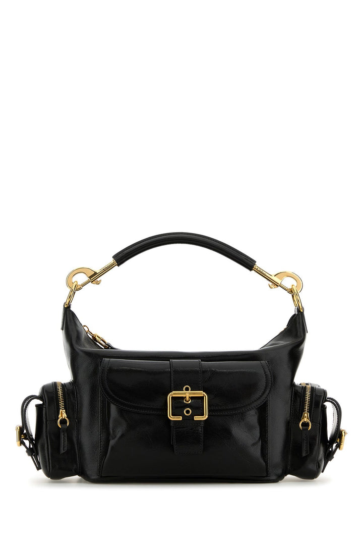 Black leather Camera Bag handbag