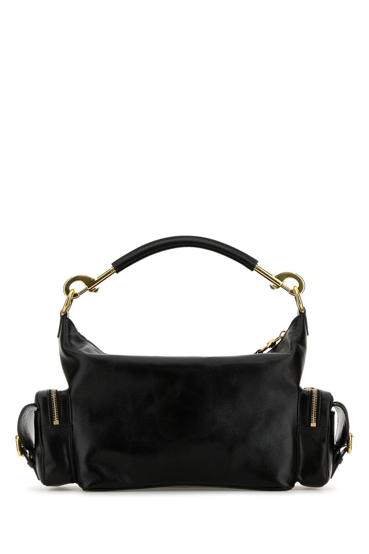 Black leather Camera Bag handbag