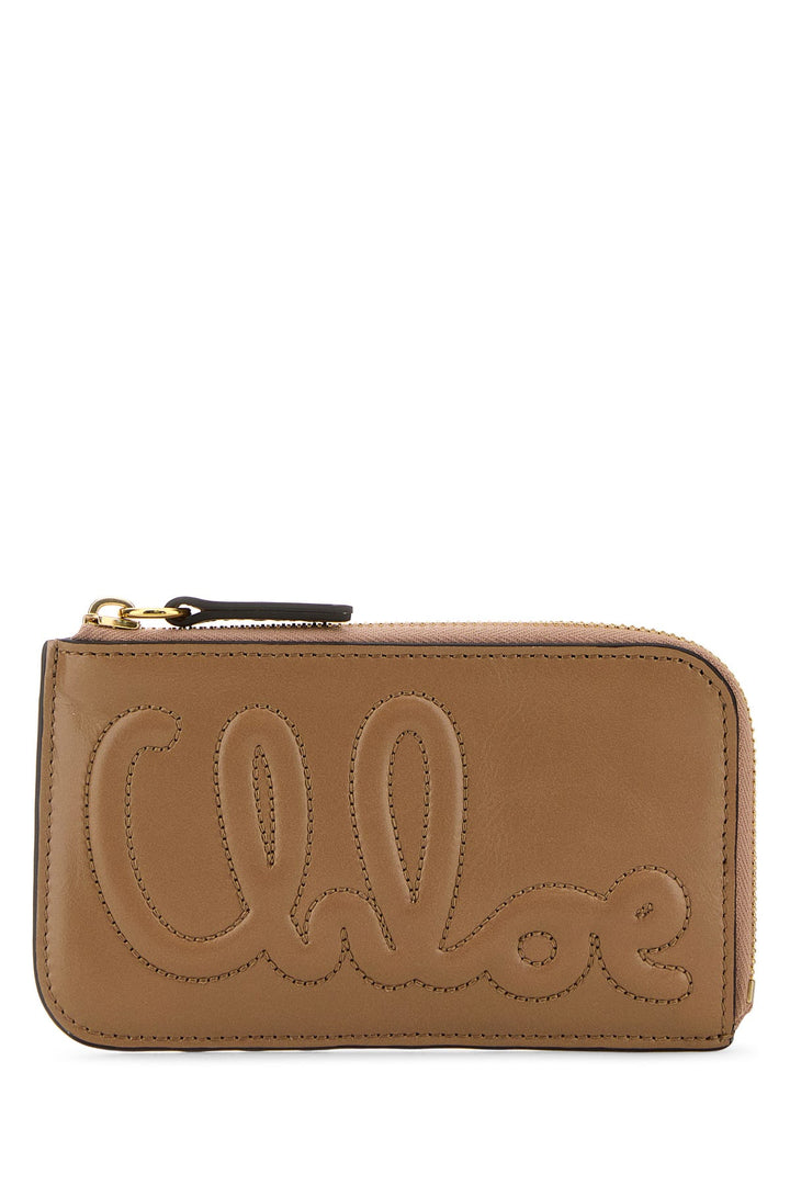 Antiqued pink leather wallet
