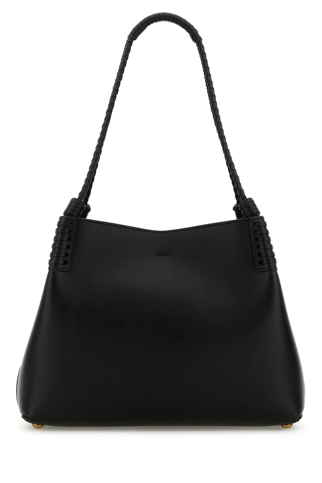 Black leather small Libra shopping bag