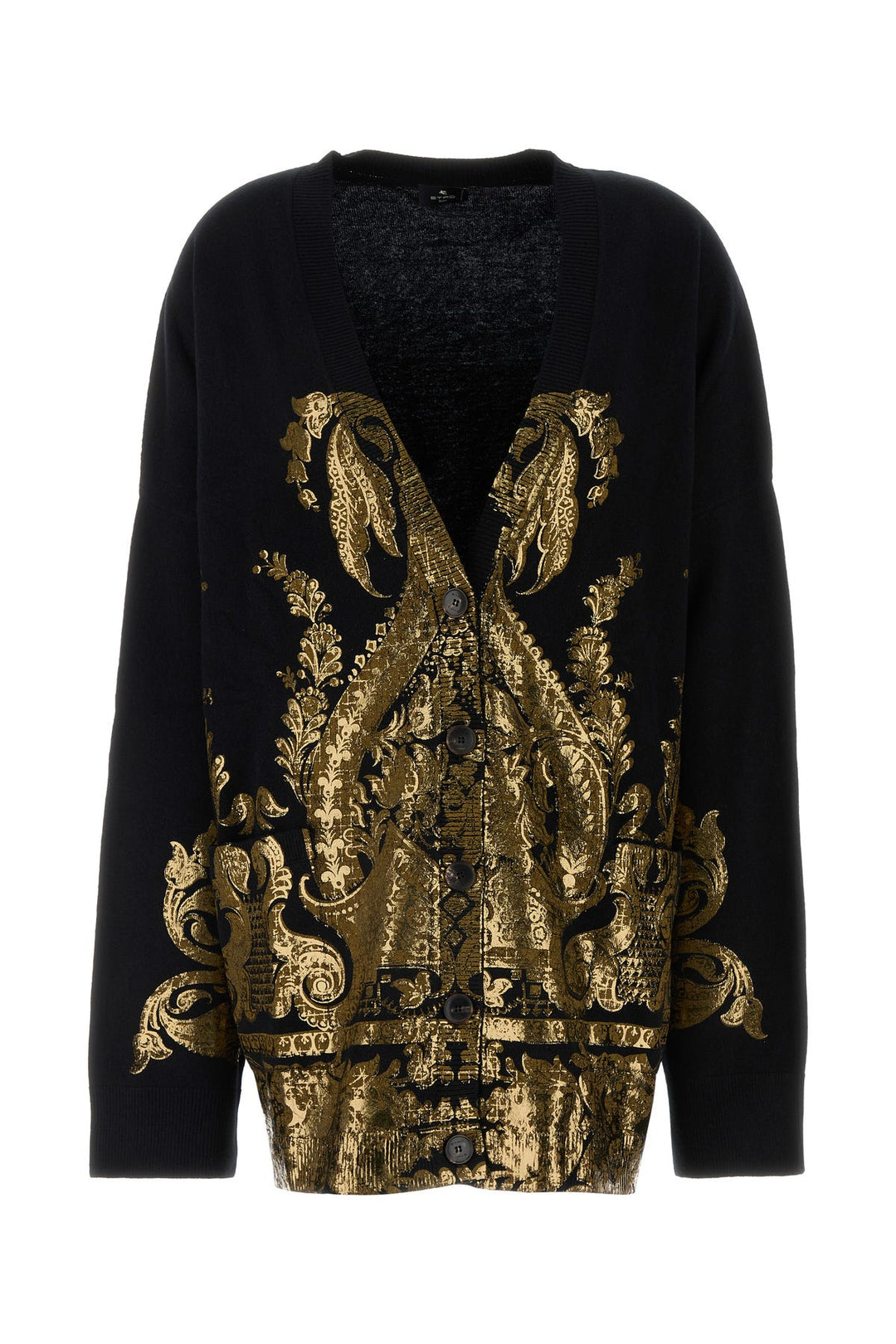 Black wool oversize cardigan