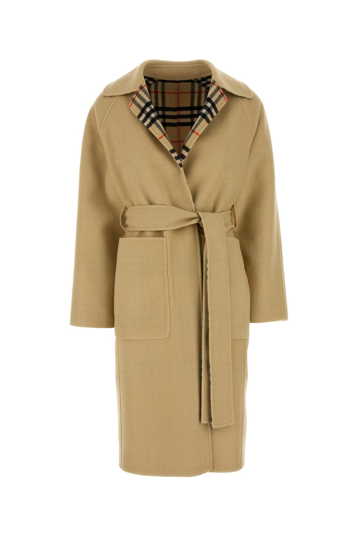 Beige wool reversible coat