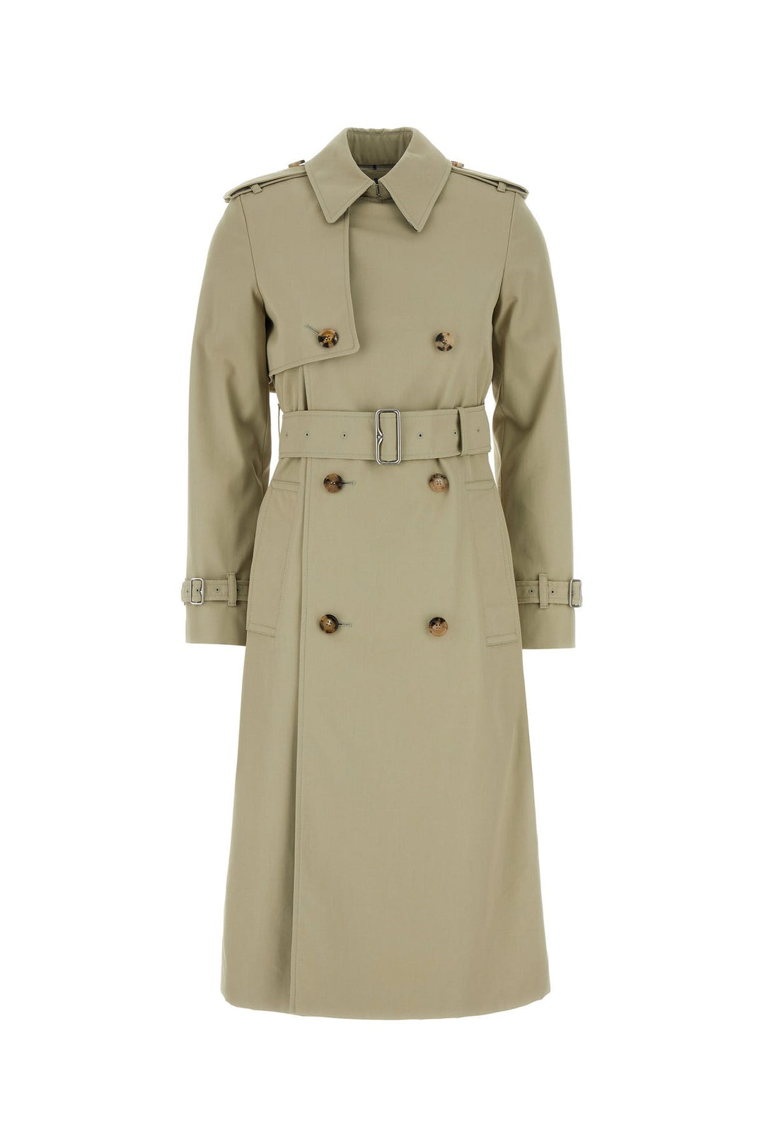 Beige polyester blend trench coat