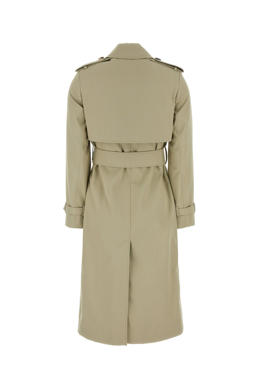 Beige polyester blend trench coat