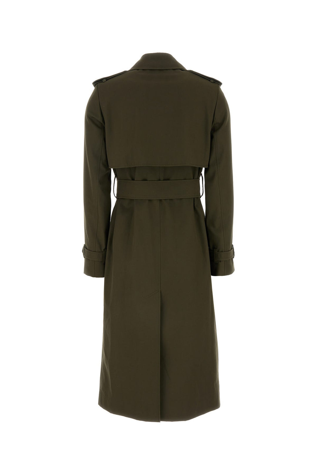 Army green polyester blend trench coat