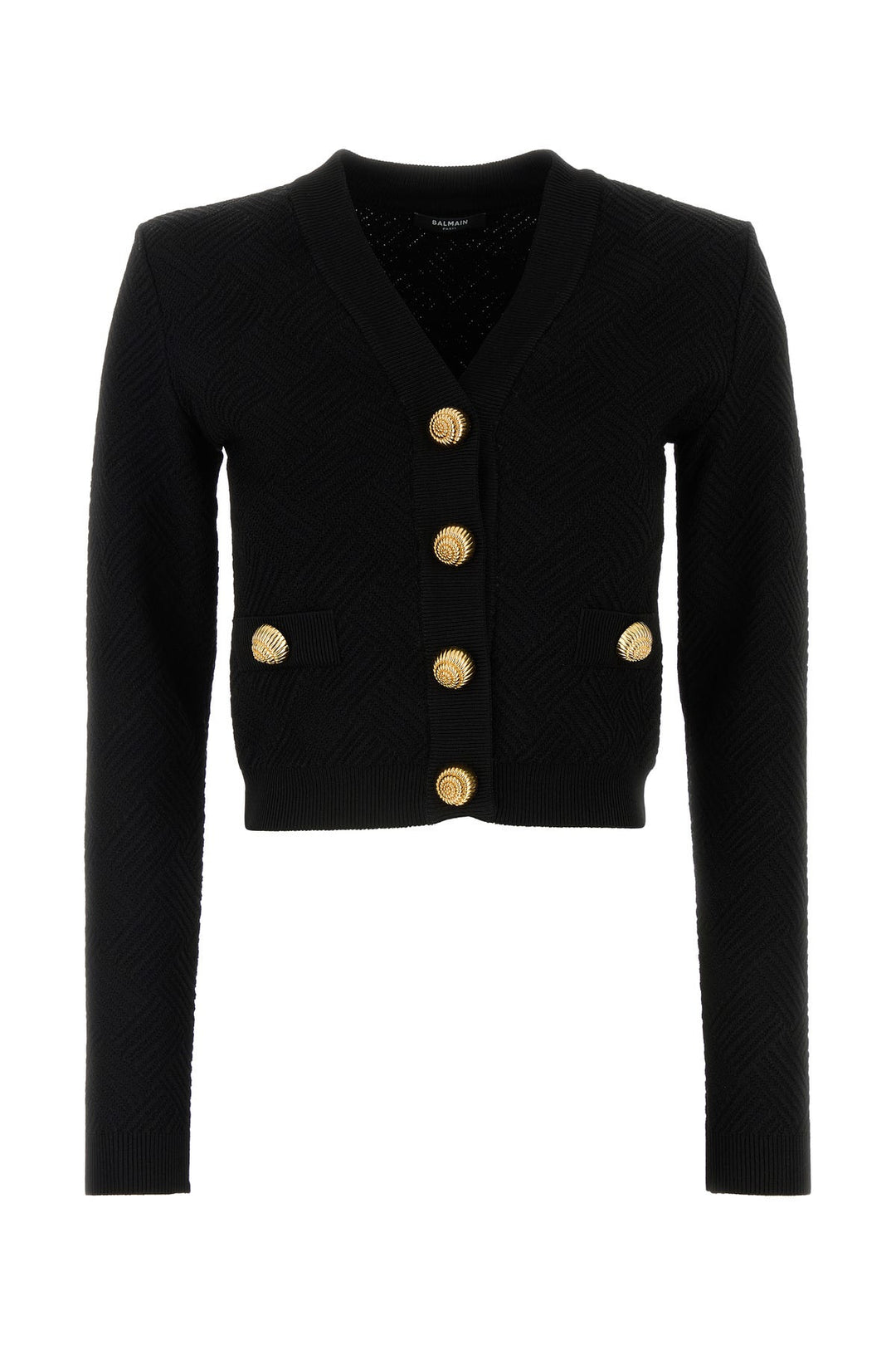 Black stretch viscose blend cardigan
