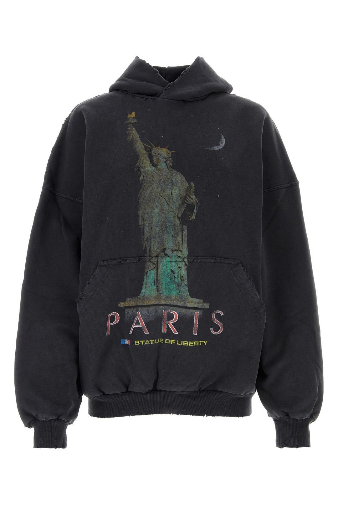 Black cotton oversize sweatshirt