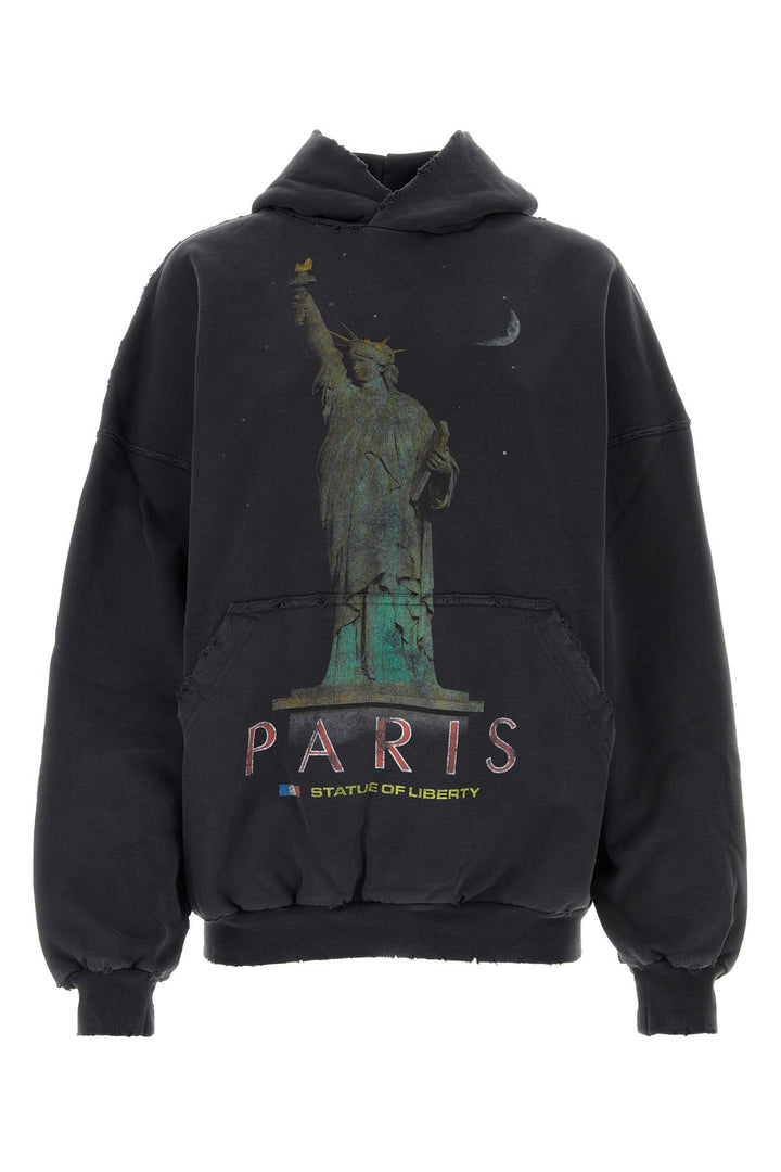 Black cotton oversize sweatshirt