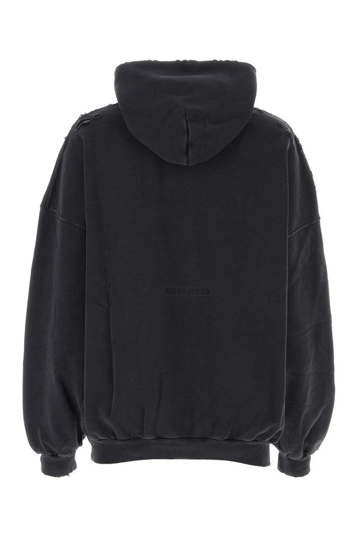 Black cotton oversize sweatshirt
