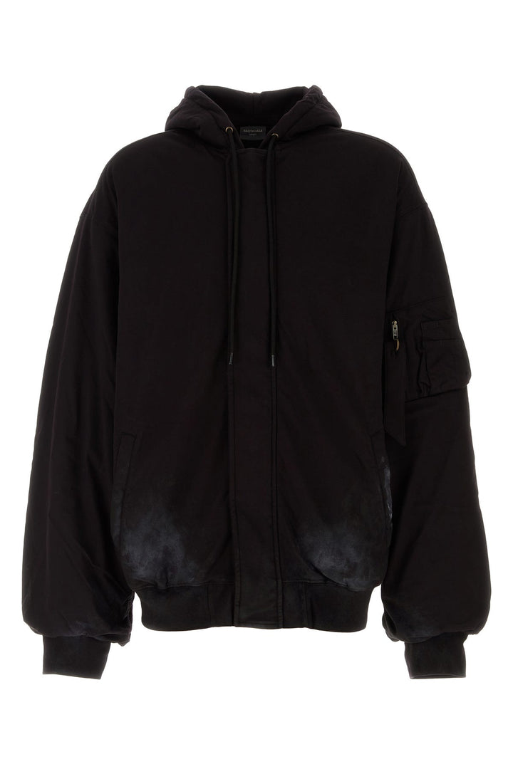 Black cotton oversize sweatshirt