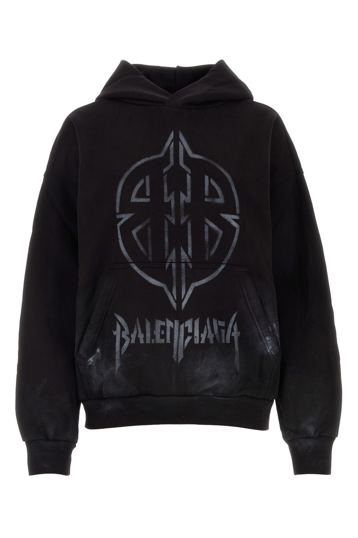 Black cotton oversize sweatshirt