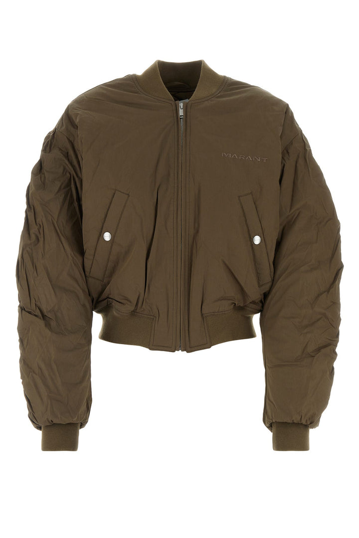 Army green cotton blend Bessime bomber jacket