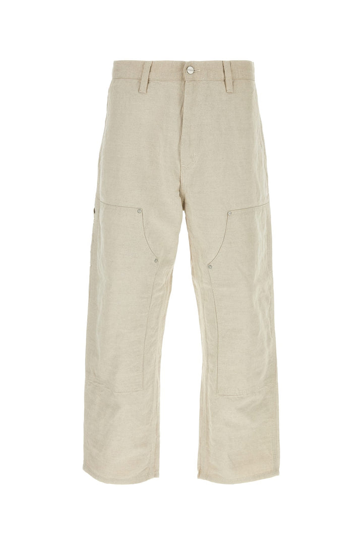 Sand cotton blend Double Knee Pant