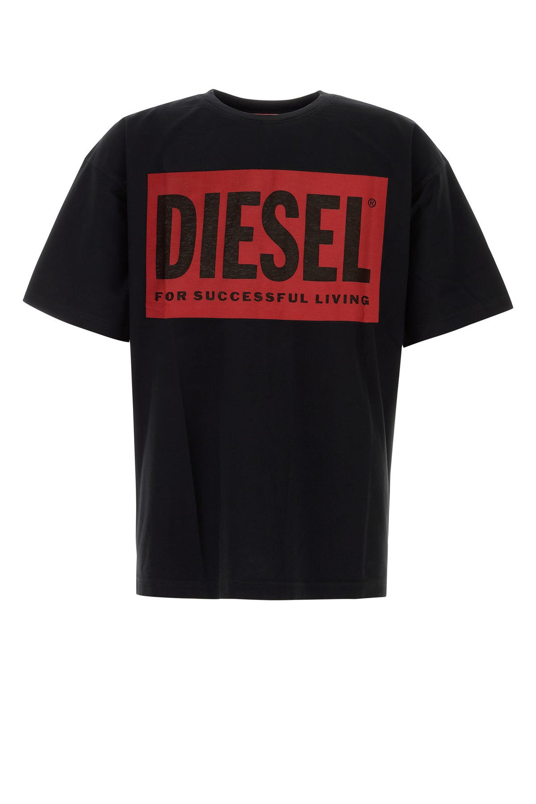 Black stretch cotton blend T-Box oversize t-shirt