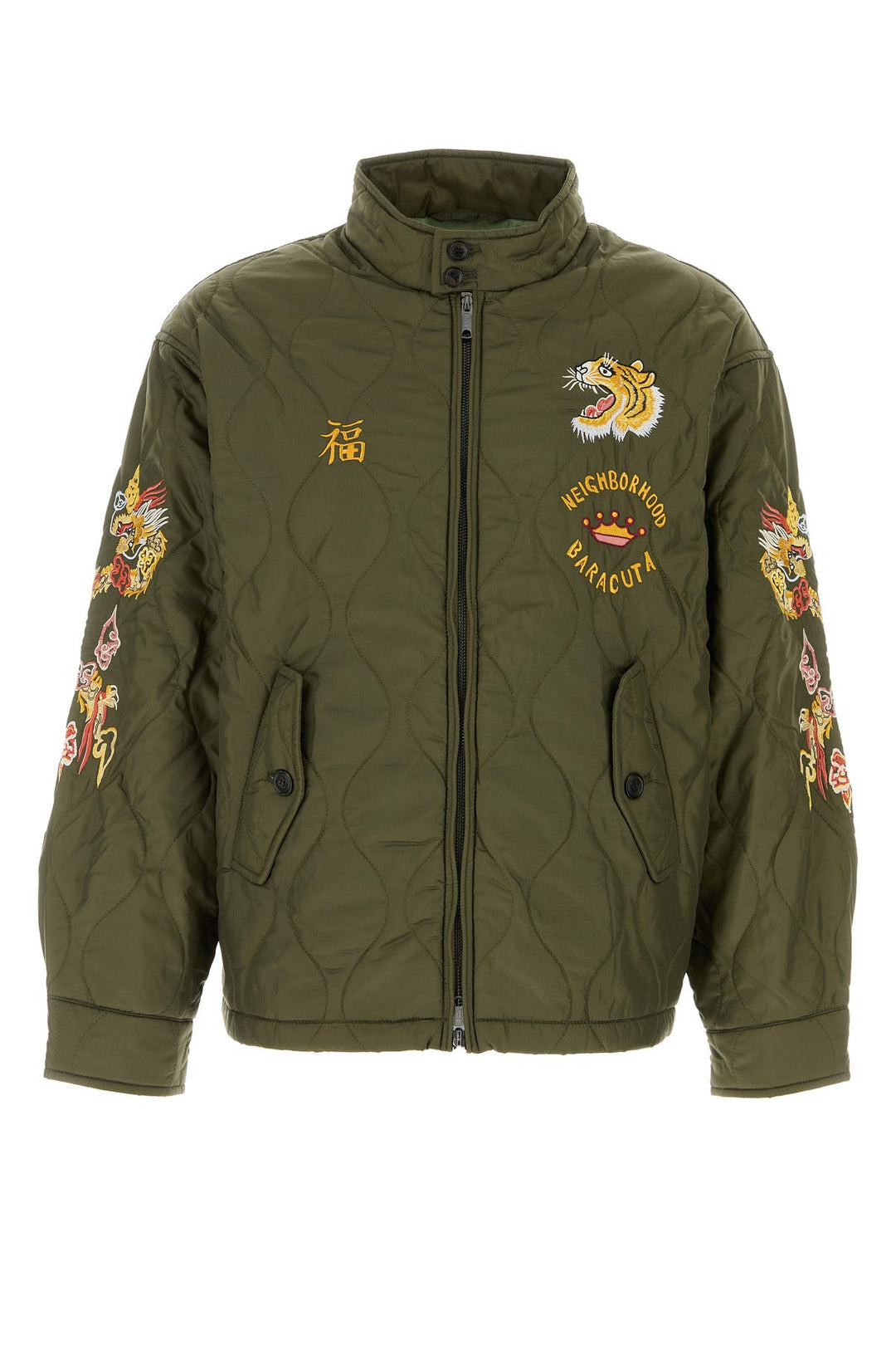 Army green nylon jacket