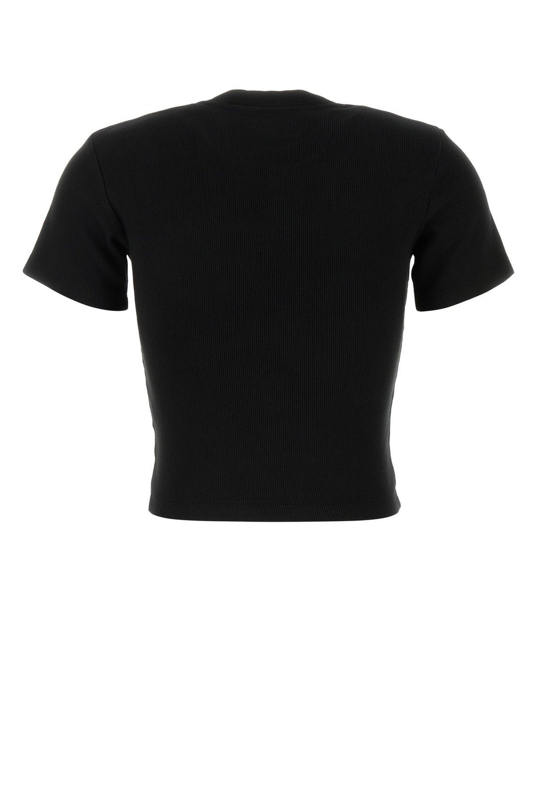 Black stretch cotton blend t-shirt