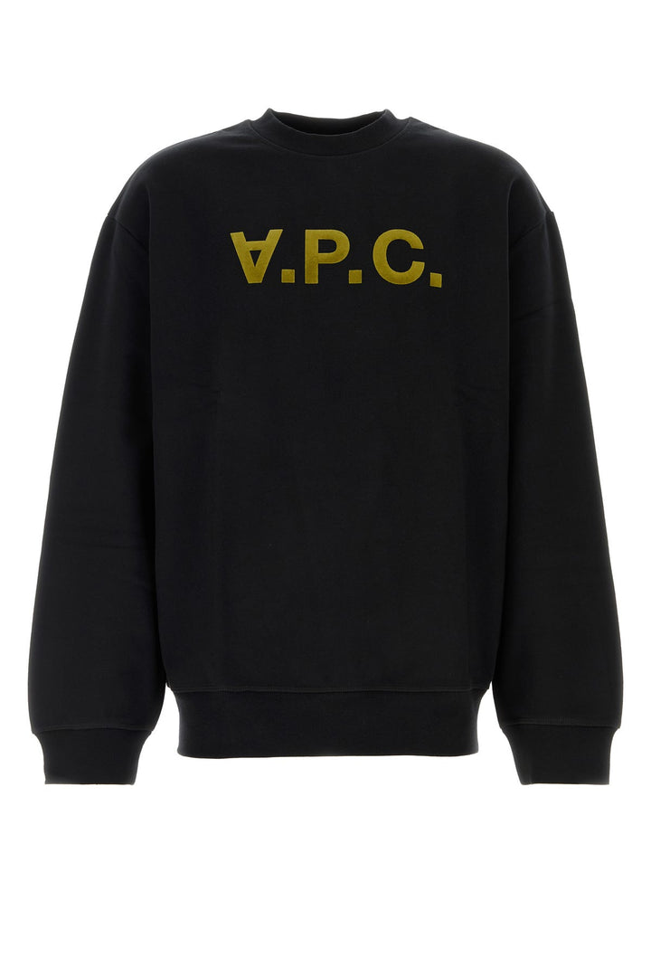 Black stretch cotton oversize sweatshirt