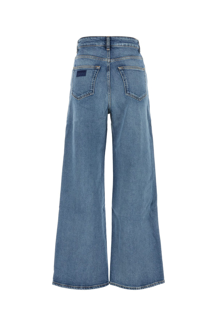 Stretch denim wide-leg jeans