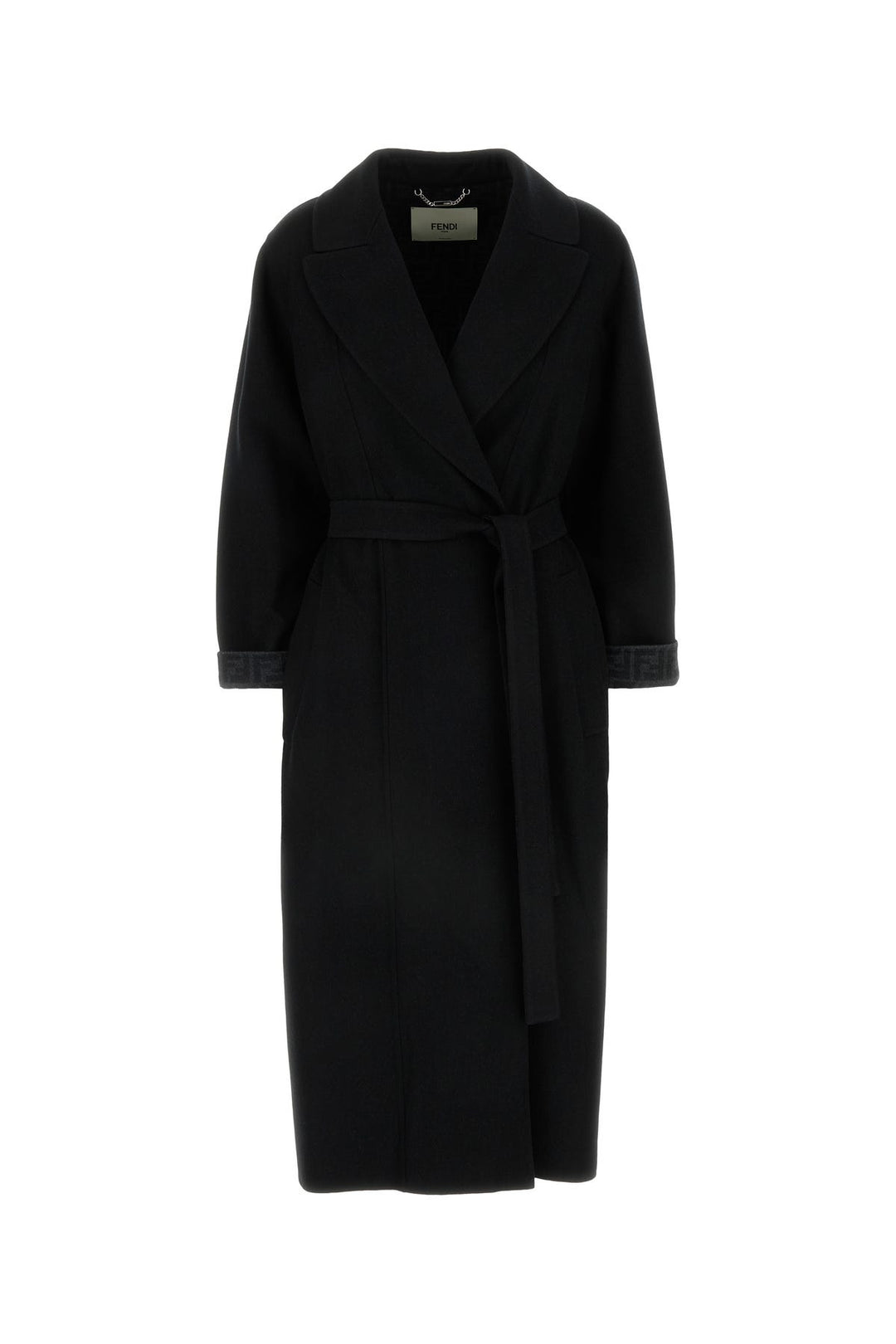 Black wool blend coat