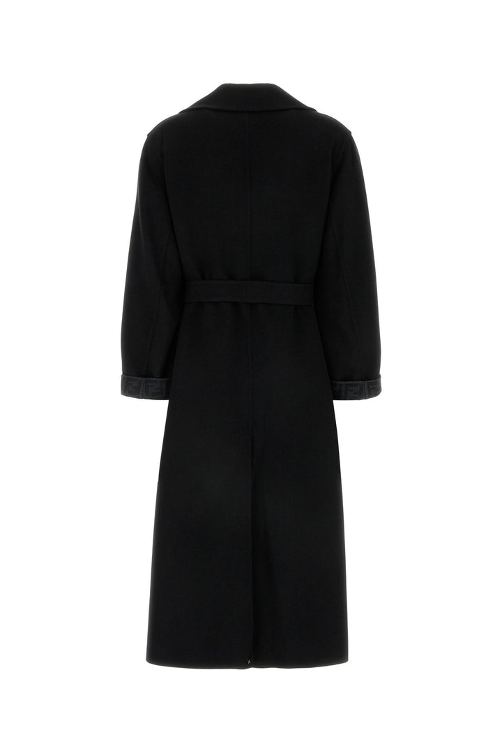 Black wool blend coat