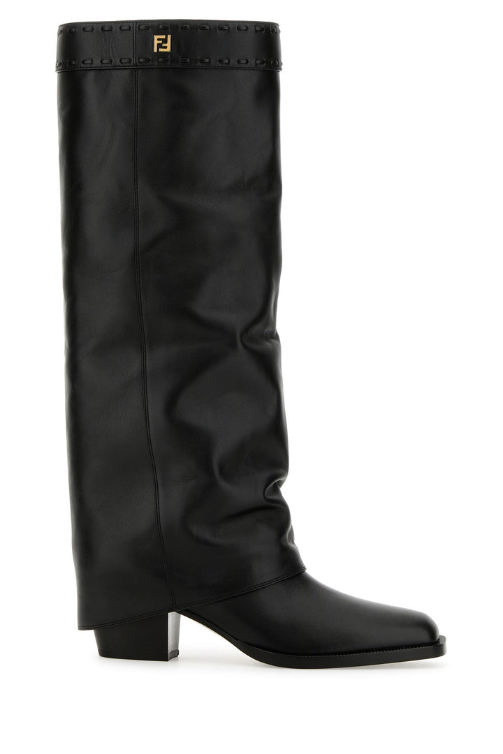 Black leather Fendi Show boots