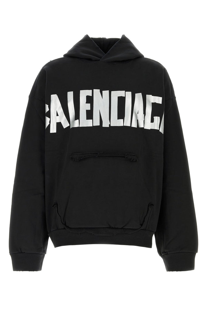 Black cotton oversize sweatshirt
