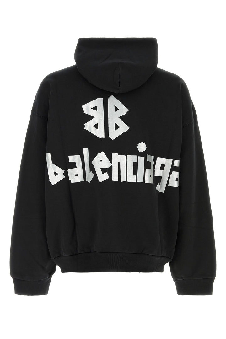 Black cotton oversize sweatshirt