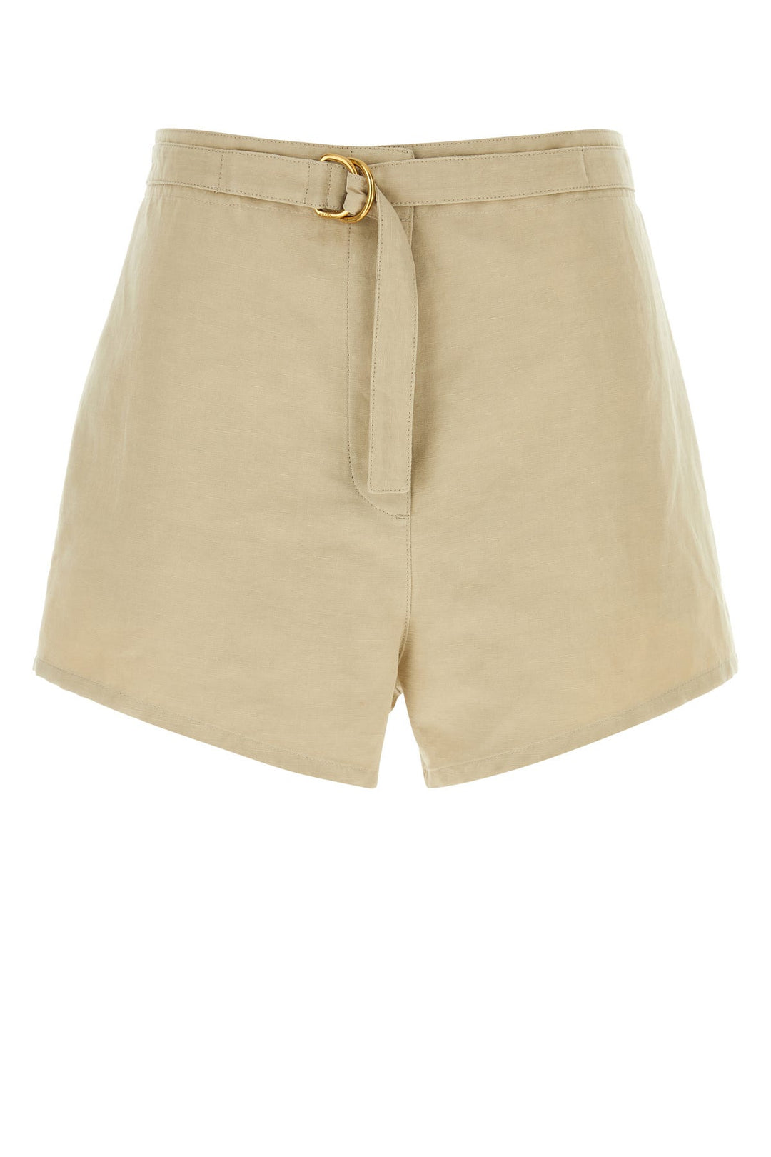 Beige cotton blend shorts
