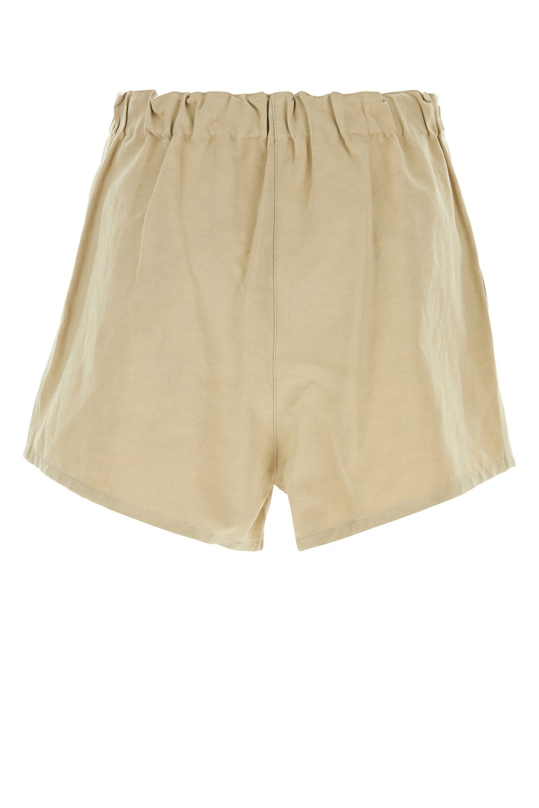Beige cotton blend shorts
