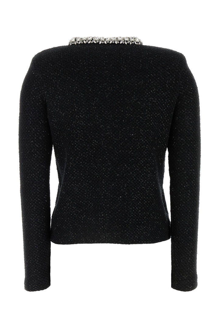 Black cotton blend cardigan