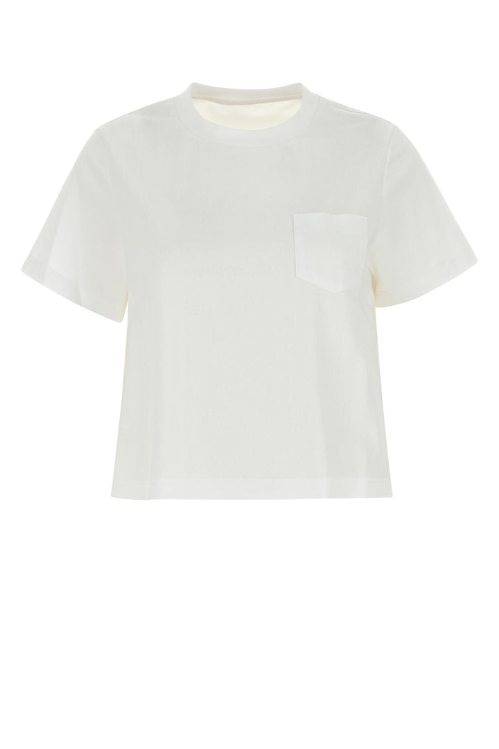 White cotton and nylon t-shirt