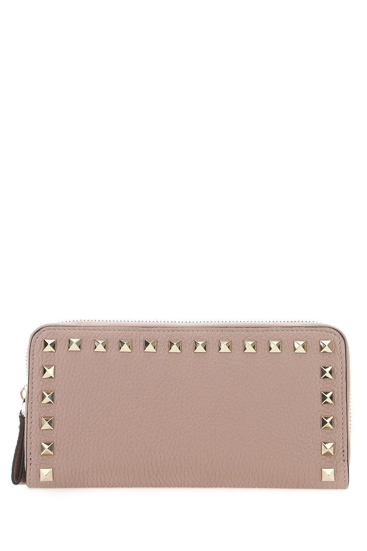 Antiqued pink leather Rockstud wallet