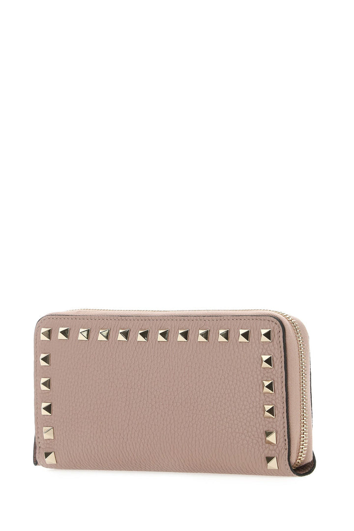 Antiqued pink leather Rockstud wallet