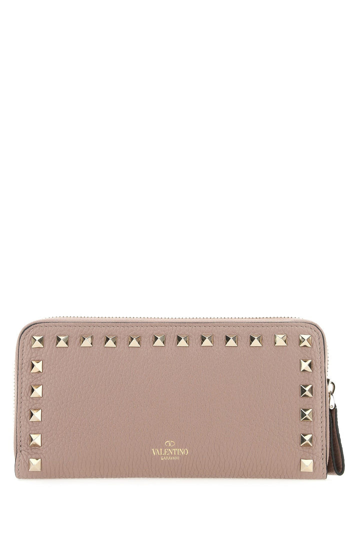 Antiqued pink leather Rockstud wallet