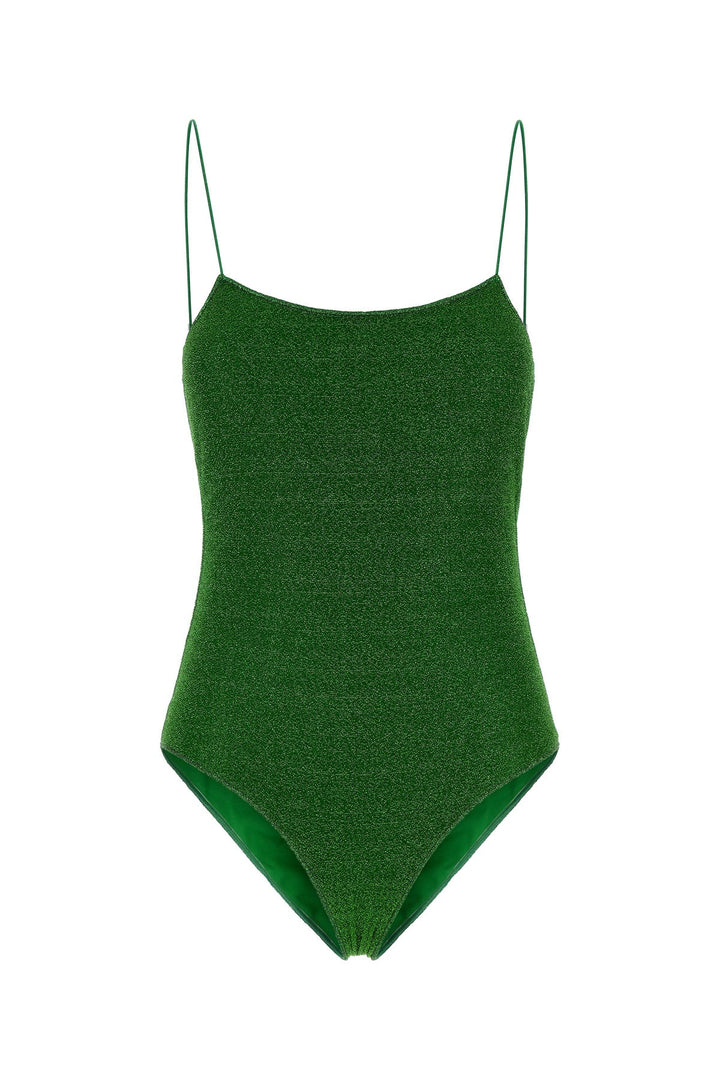 Green nylon blend swimsuit