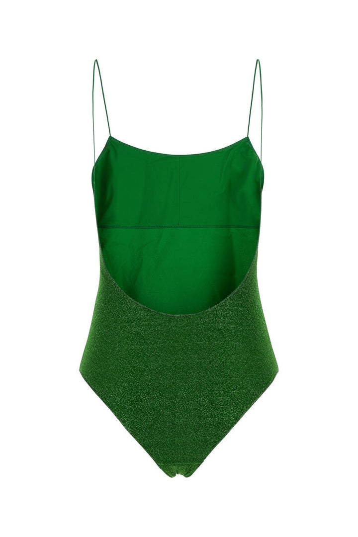 Green nylon blend swimsuit