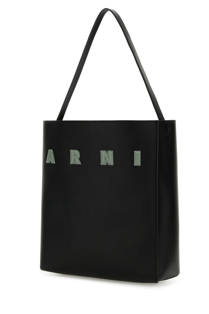 Black leather medium Museo shoulder bag