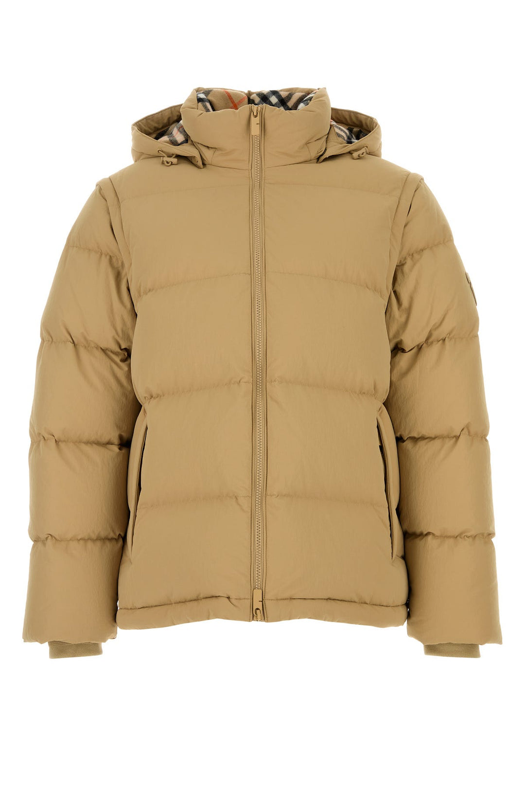 Beige nylon padded jacket