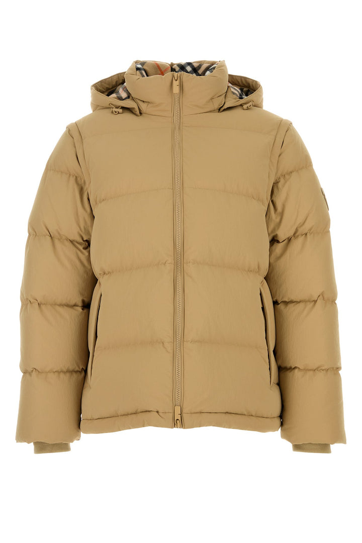 Beige nylon padded jacket