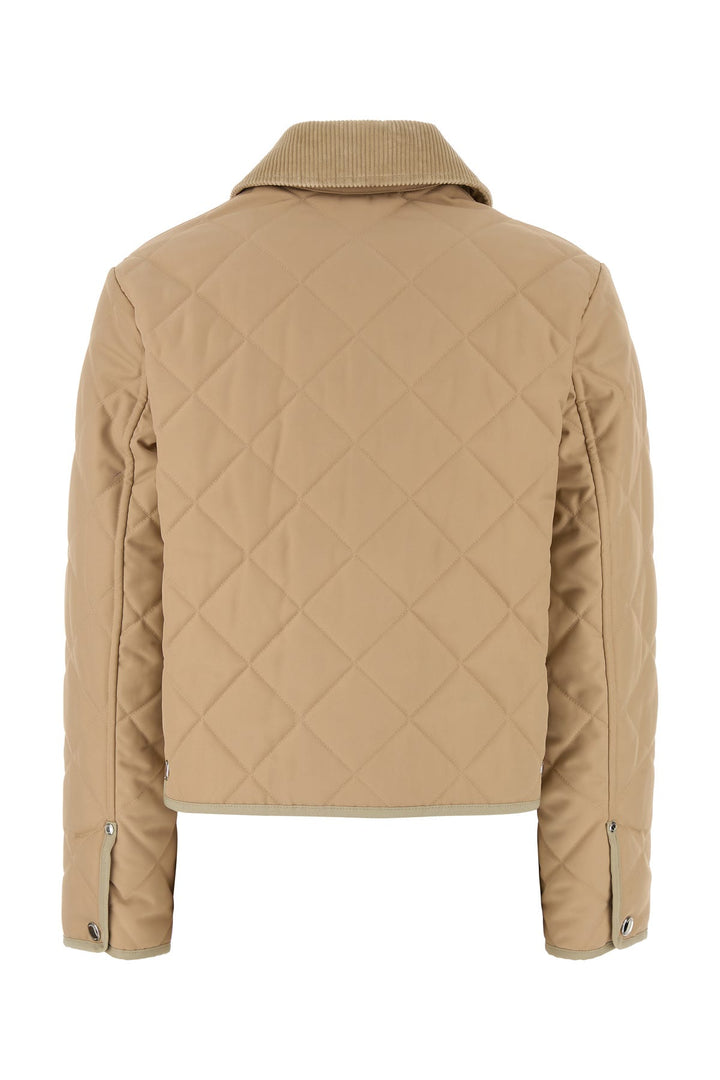 Beige polyester padded jacket