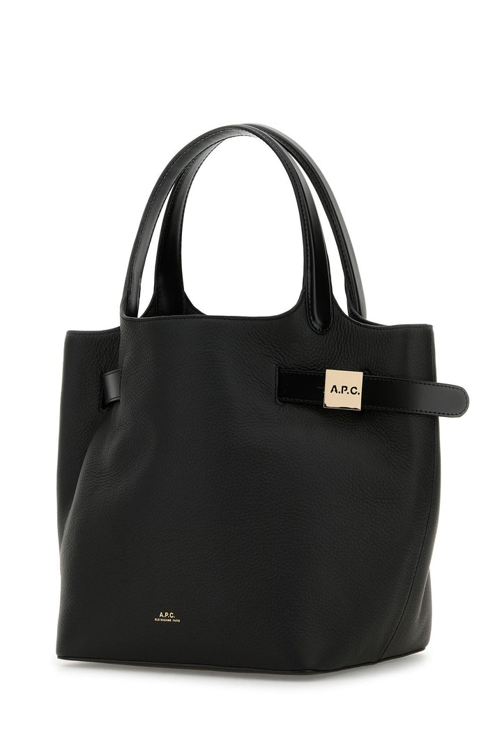 Black synthetic leather Daria shopping bag