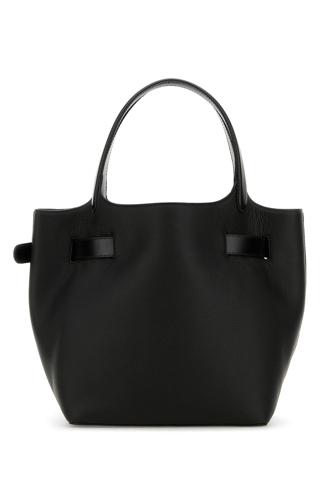 Black synthetic leather Daria shopping bag