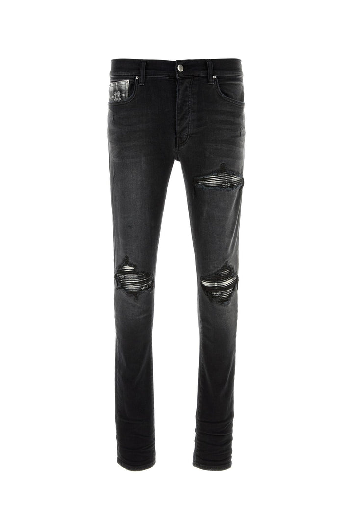 Black stretch denim Ma Quad Plaid jeans