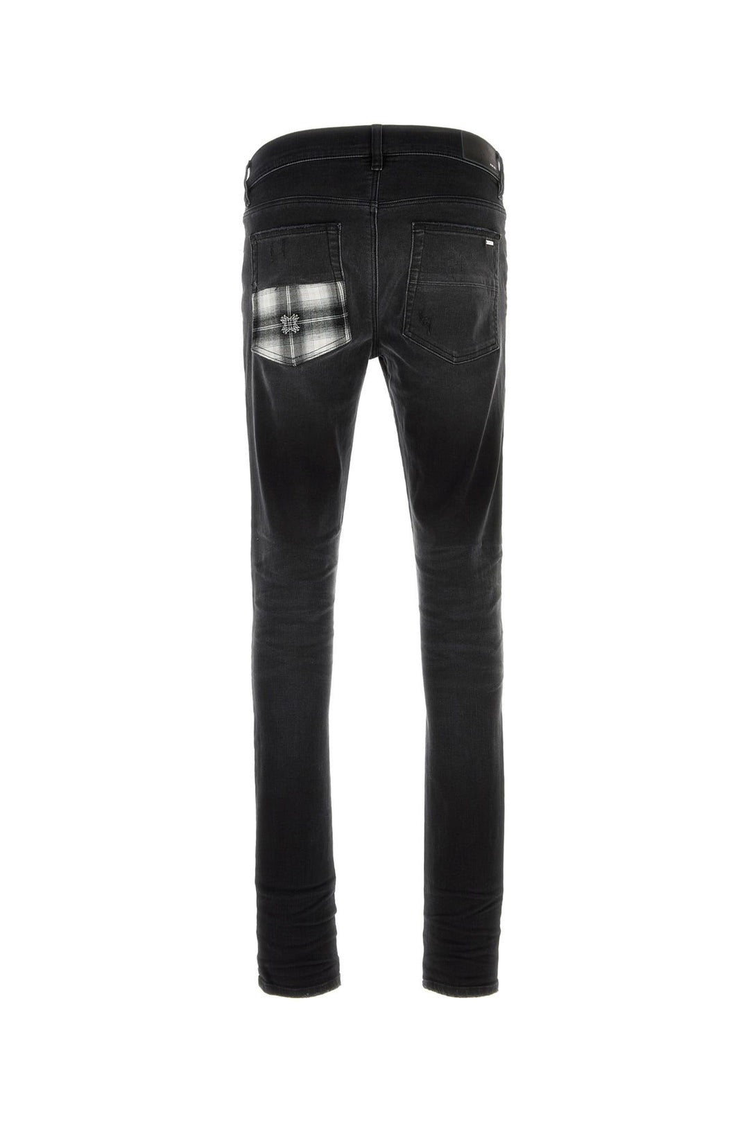 Black stretch denim Ma Quad Plaid jeans