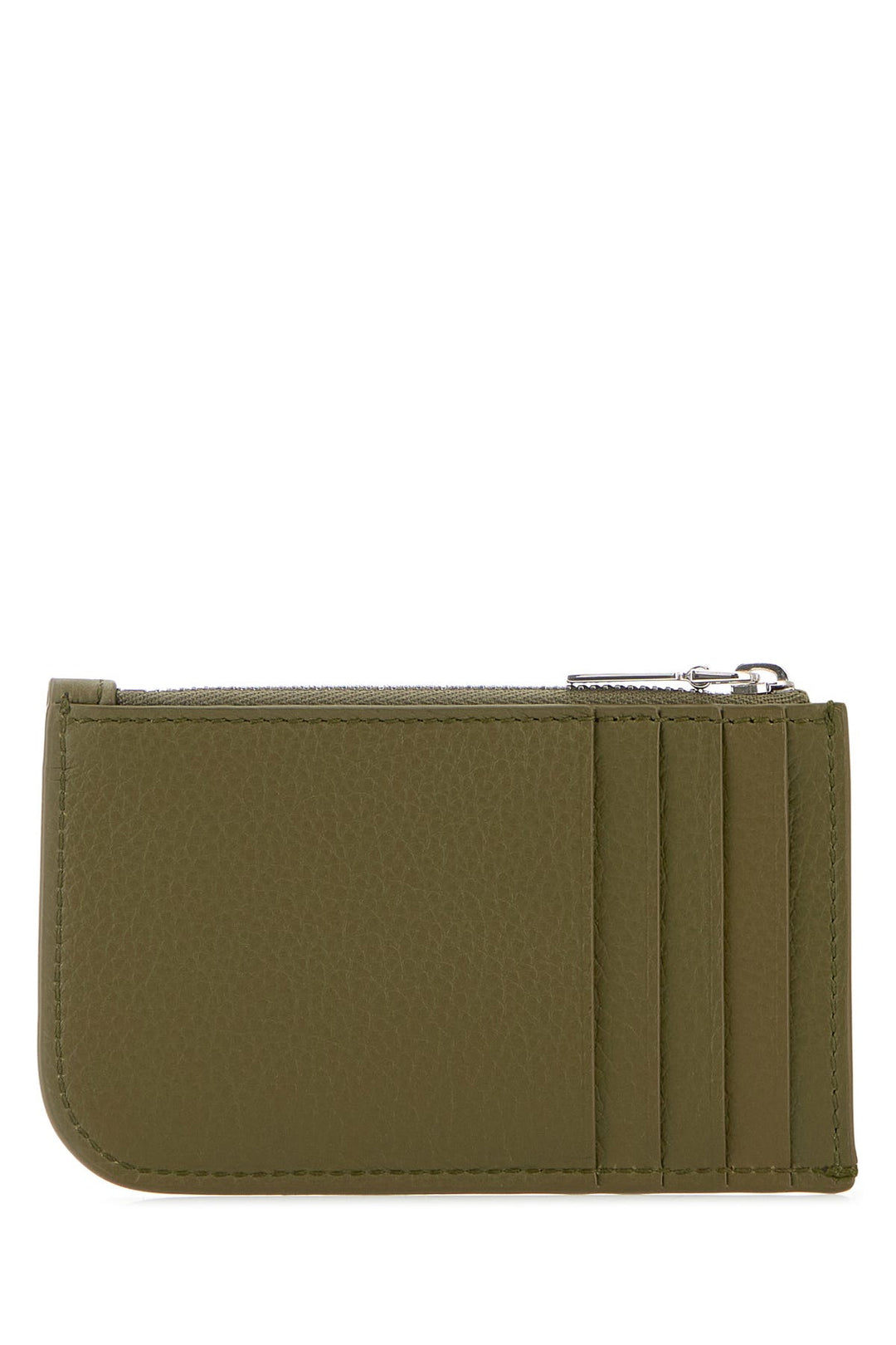 Army green leather card holder