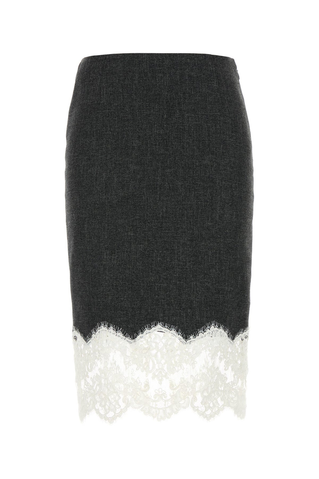 Charcoal stretch viscose blend skirt